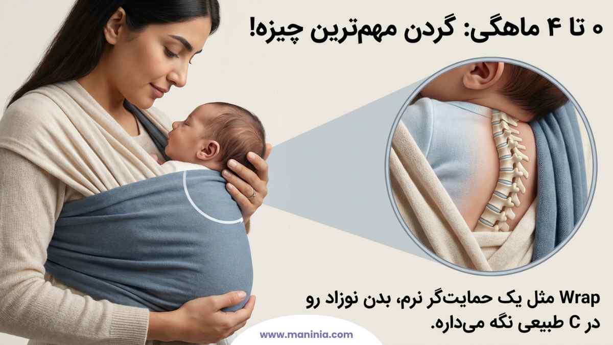 استفاده از آغوشی از چند ماهگی؟ 0 تا 4 ماهگی