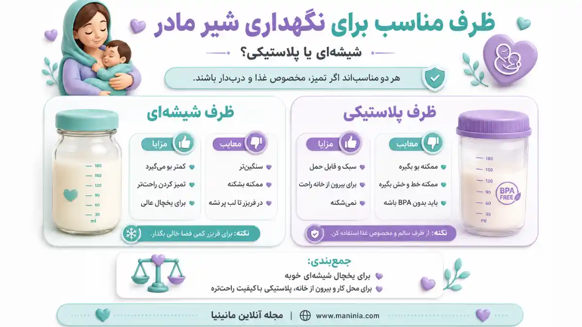 بهترین ظرف برای نگهداری شیر مادر
