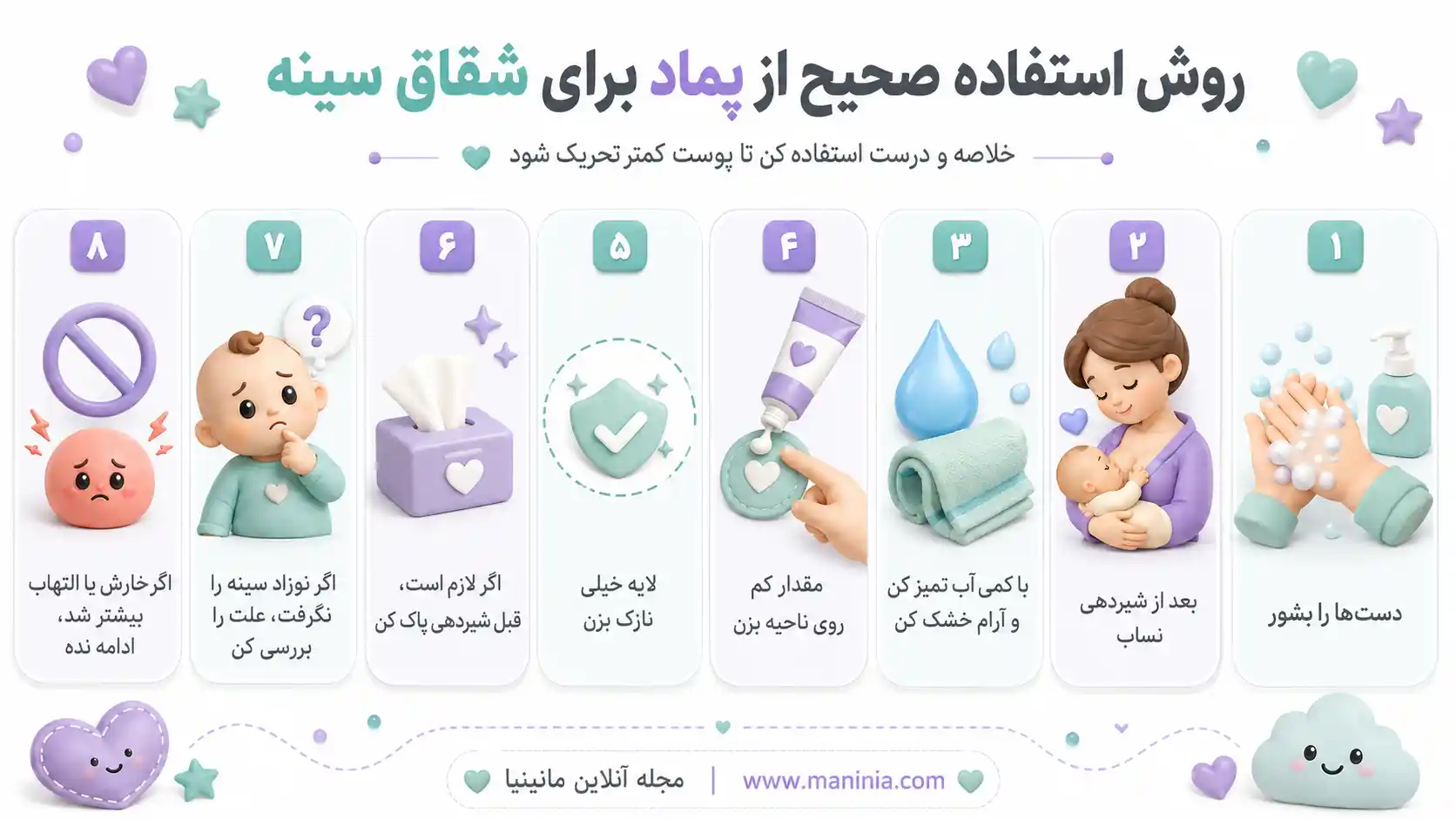 روش صحیح استفاده از پماد شقاق سینه