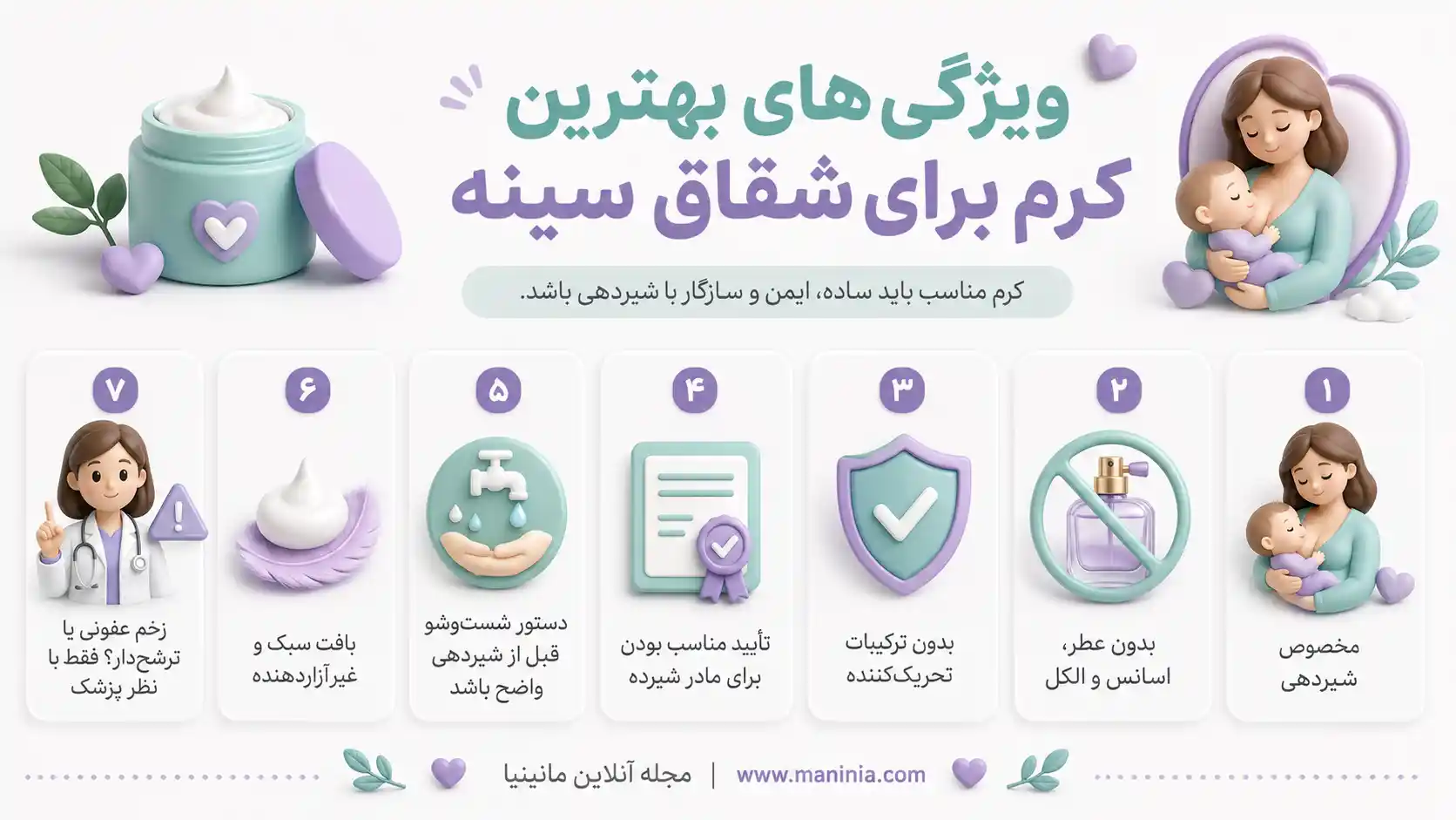ویژگی های بهترین کرم برای شقاق سینه