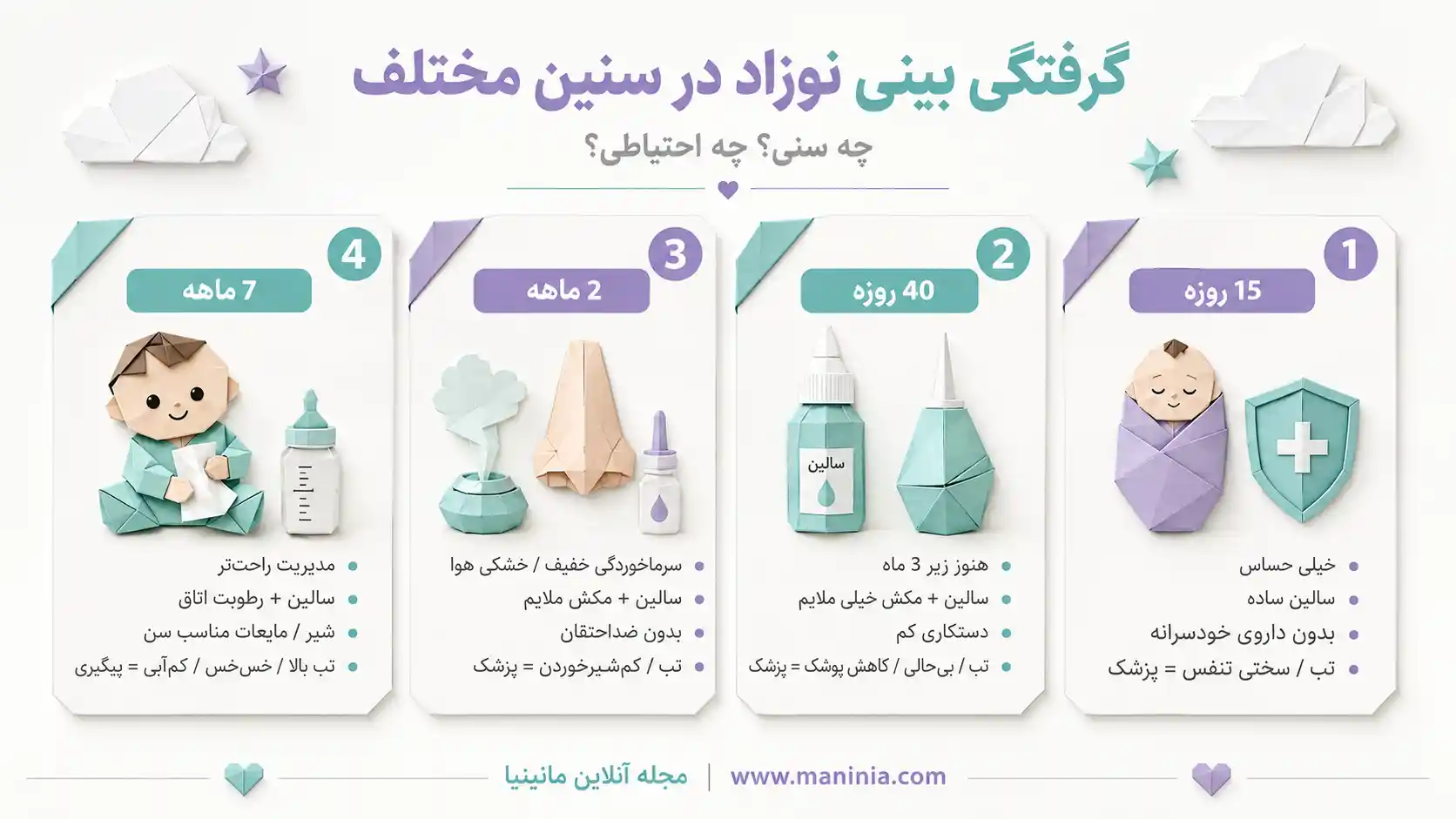 گرفتگی بینی نوزاد 40 روزه